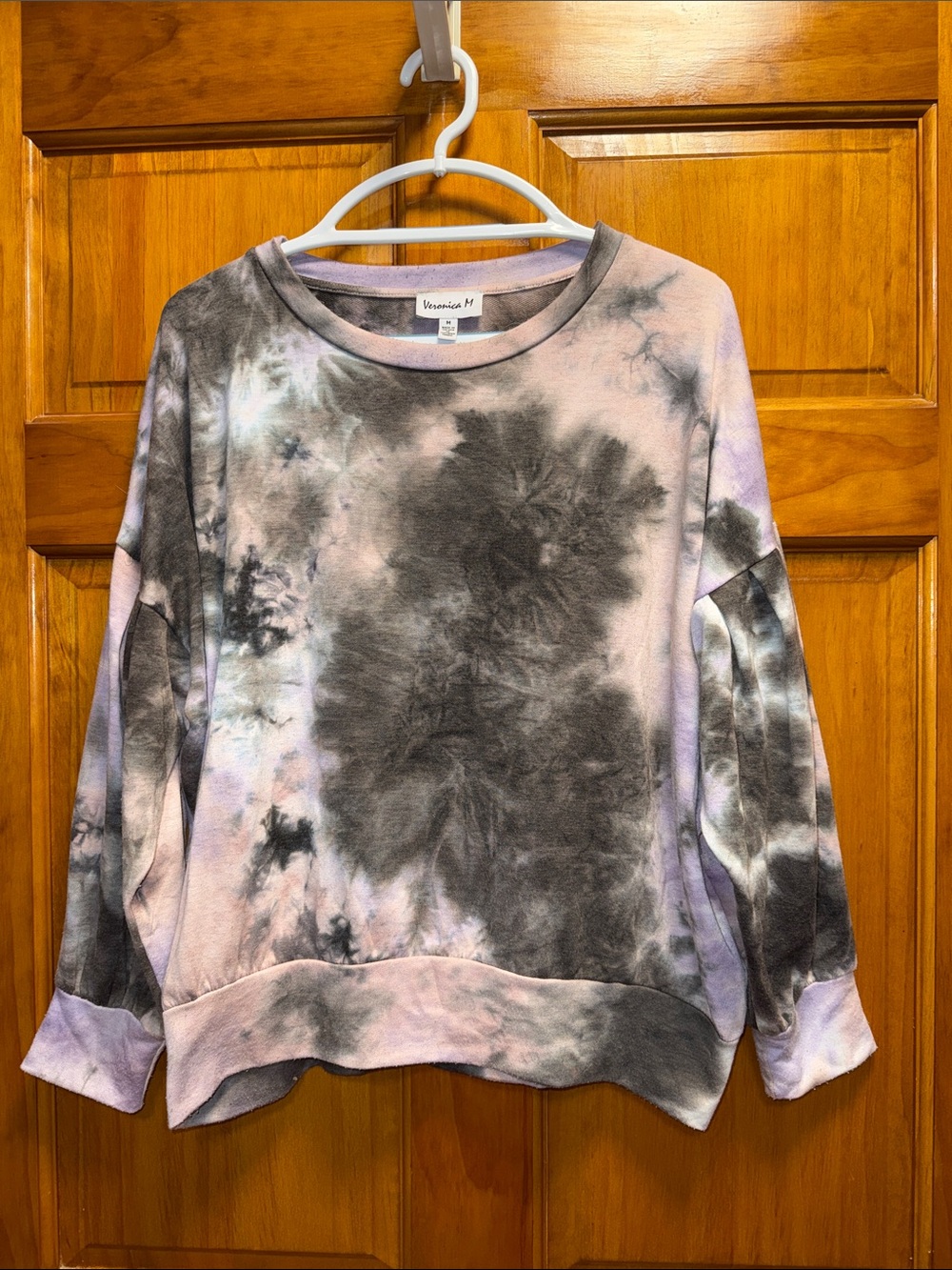 Veronica M Tie-Dye Pullover Sweatshirt in Gray and Lavender